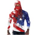 thumbnail image 2 of Viluyesy Mens Sun Shirt UV Protection with Face Mask, Printed Quick Dry Breathable Rash Guard Long Sleeve Shirt Blue L, 2 of 6