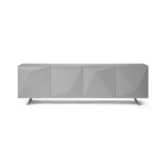Whiteline Modern Living Gray Samantha Contemporary High Gloss Lacquer Buffet