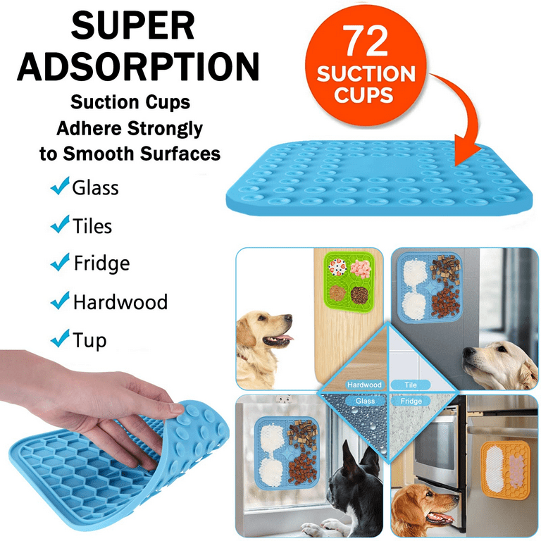 2 Pcs Big Pet Licking Mat for Dogs and Cats - Dog Lick Mat with Suction  Cups - Cat & Dog Slow Feeder Mat for Healthy Digestion, Anxiety and Stress  Relief 