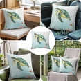 thumbnail image 6 of Sea Turtle Throw Pillow Cover Teal Green Starfish Shell Marine Life Cotton Linen Cushion Cover Throw Pillow Case with Invisible Zipper for Couch Sofa Bed Chair Car 18x18 Inch, 6 of 9
