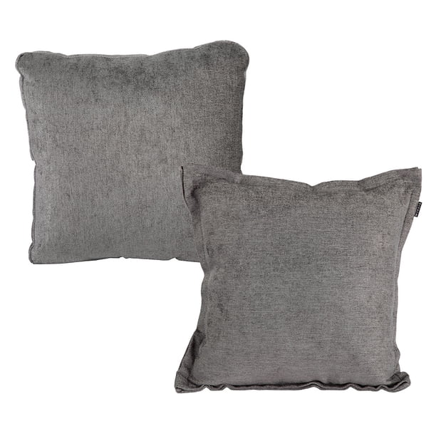 Set de 2 Cojines Decorativos (1 Cuadrado + 1 Cuadrado Grande) Niz Gris Oscuro