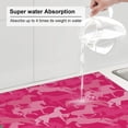 thumbnail image 3 of Dish Drying Mat, Modern Minimalist Cool Horse Pink Highly Absorbent Drying Matt Kitchen Counter, Dish Mat Drying Pad Dishes Drainer Mats for Kitchen Counter or Sink, 16 x 18 inch, 3 of 6
