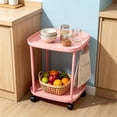 thumbnail image 5 of Narrow Rolling Mobile Side Table with Wheels, Slim Storage Cart for Bedroom Living Room Couch Bedside, 5 of 6