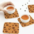thumbnail image 4 of Drink Coasters, Chocolate Pattern No.9050 -PVC Leather Coasters Sets of 4 for Tabletop Protection - Bar Accessories, Coasters for Drinks Cup Aesthetic Coasters Home Office Decor Square, 4 of 5
