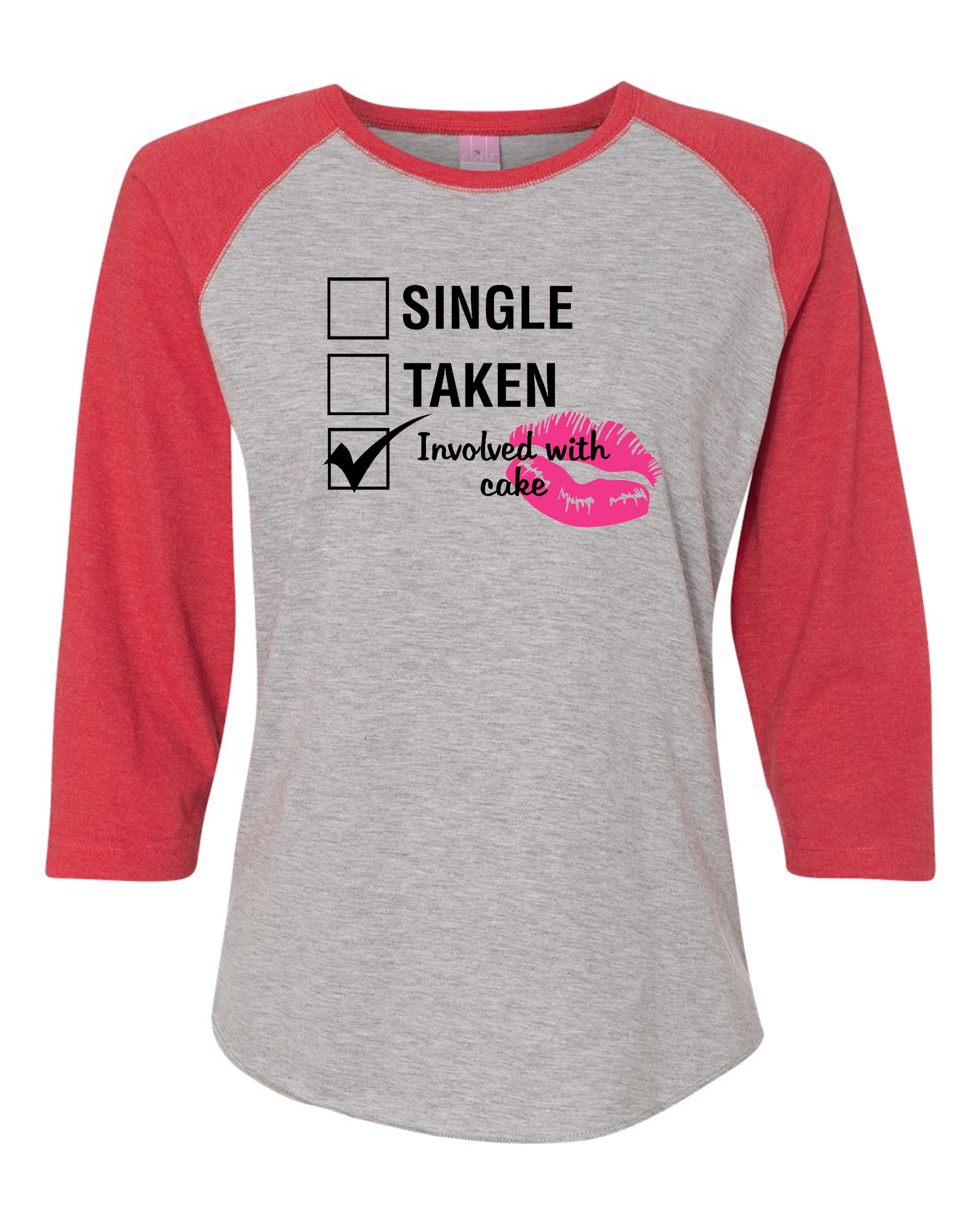 Involved with Cake Valentine's Day Women's Raglan Shirt Vintage Heather/Vintage - Picture 7 of 12