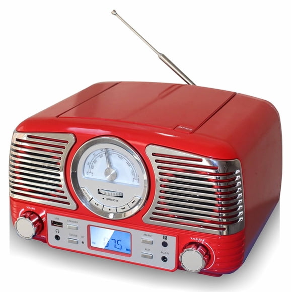 Estéreo TECH-PLAY QT62BT Retro con reproductor de CD, Bluetooth y USB