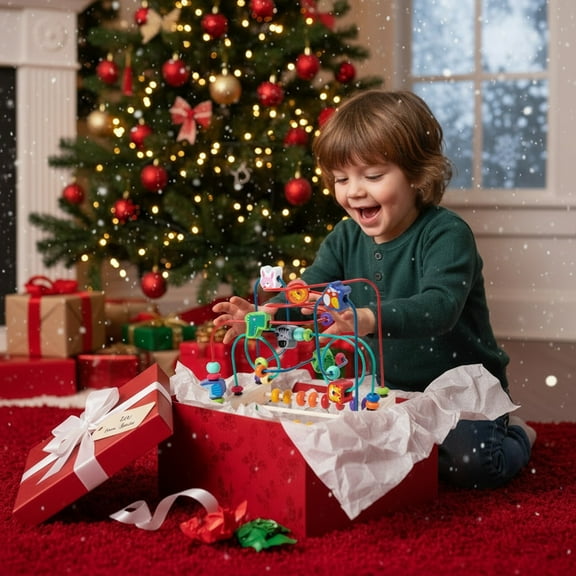 ChicYu Maze Puzzle Toy - 32-Piece Building Block Set with 6 Shape Challenges for Hand-Eye Coordination and Logical Training (Years 3  ) multicoloured