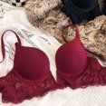 thumbnail image 1 of Ropa interior de encaje sexy para mujer, sujetador push up fino y hermoso con espalda pequeña y pecho grande, sujetador con aro de acero suave pequeño, 1 of 5
