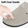 thumbnail image 3 of Women's Clog Suede Upper Soft Leather Clogs for Women Non-Slip Slip-on Clog Slippers Waterproof Mules House Sandals, 3 of 6