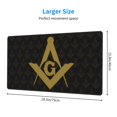 thumbnail image 4 of Large Mouse Pad, Freemason Square and Compasses Non-Slip Waterproof Rubber Keyboard Office Desk Pads Mousepad, 29.5 x 15.8 inches 3mm Thick, 4 of 7