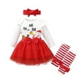 thumbnail image 3 of Bullpiano Newborn Baby Girls Christmas Outifit Romper Tutu Dress Headband Leg Warmer Outfit Set 4Pcs, 3 of 8