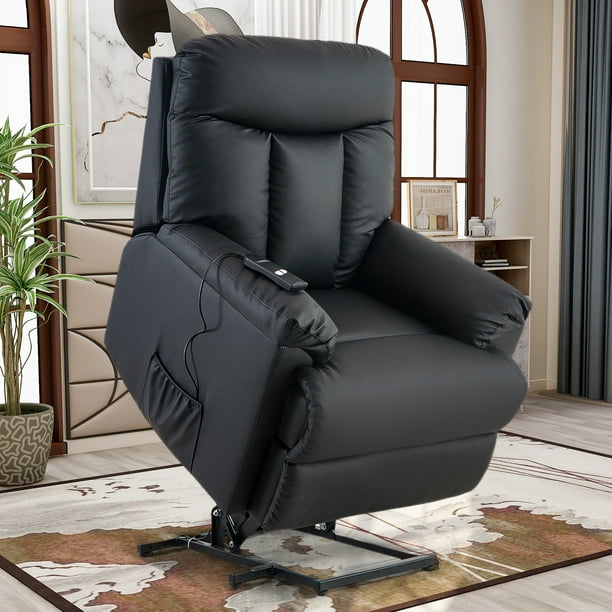 EUROCO Power Lift Chair Electric Recliner PU Leather Lift Recliner Chair Heavy Duty Steel