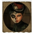 thumbnail image 3 of Ambesonne Sugar Skull Shower Curtain, Antique Portrait, 69"Wx84"L, Multicolor, 3 of 3