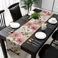 thumbnail image 5 of White Pink Spring Floral Table Runner Cotton Linen 36 Inch Holiday Dresser Scarves, Vintage Flowers Pastoral Botanical Tablerunner for Kitchen Coffee Dining Bedroom Dinner Scarf Décor 13''x36'', 5 of 9