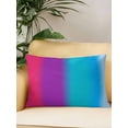 thumbnail image 2 of 1 Pack Outdoor Throw Pillow, Red Blue Ombre Waterproof Pillow with Insert Included, Purple Teal Gradient Striped Decorative Accent Cushion Lumbar Pillows for Patio Porch, 12 x 20 In, 2 of 8