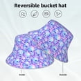 thumbnail image 5 of Daiia Blue Skull Daisy Pattern Bucket Hat - Trendy Cotton Sun Hat for Beach, Golf, Fishing - Fun Outdoor Vacation Boonie for Men and Women, 5 of 9