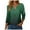 Dark Green, variant on GEWSEY Women Summer Tops Casual Loose 3/4 Sleeve Button V Neck Short Sleeved T Shirt Striped Print Blouses (Sky Blue, M)