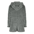 thumbnail image 5 of Womens Fleece Short Romper with Cute Bear Hood Front Zipper Soft Fuzzy Sherpa Onesies Pajamas for Women Teens (L, Gray), 5 of 7