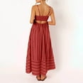 thumbnail image 5 of Women Striped Sleeveless Maxi Dress Swing Cutout Midi Dress Backless Smocked Spaghetti Strap Boho Flowy Sundress, 5 of 7
