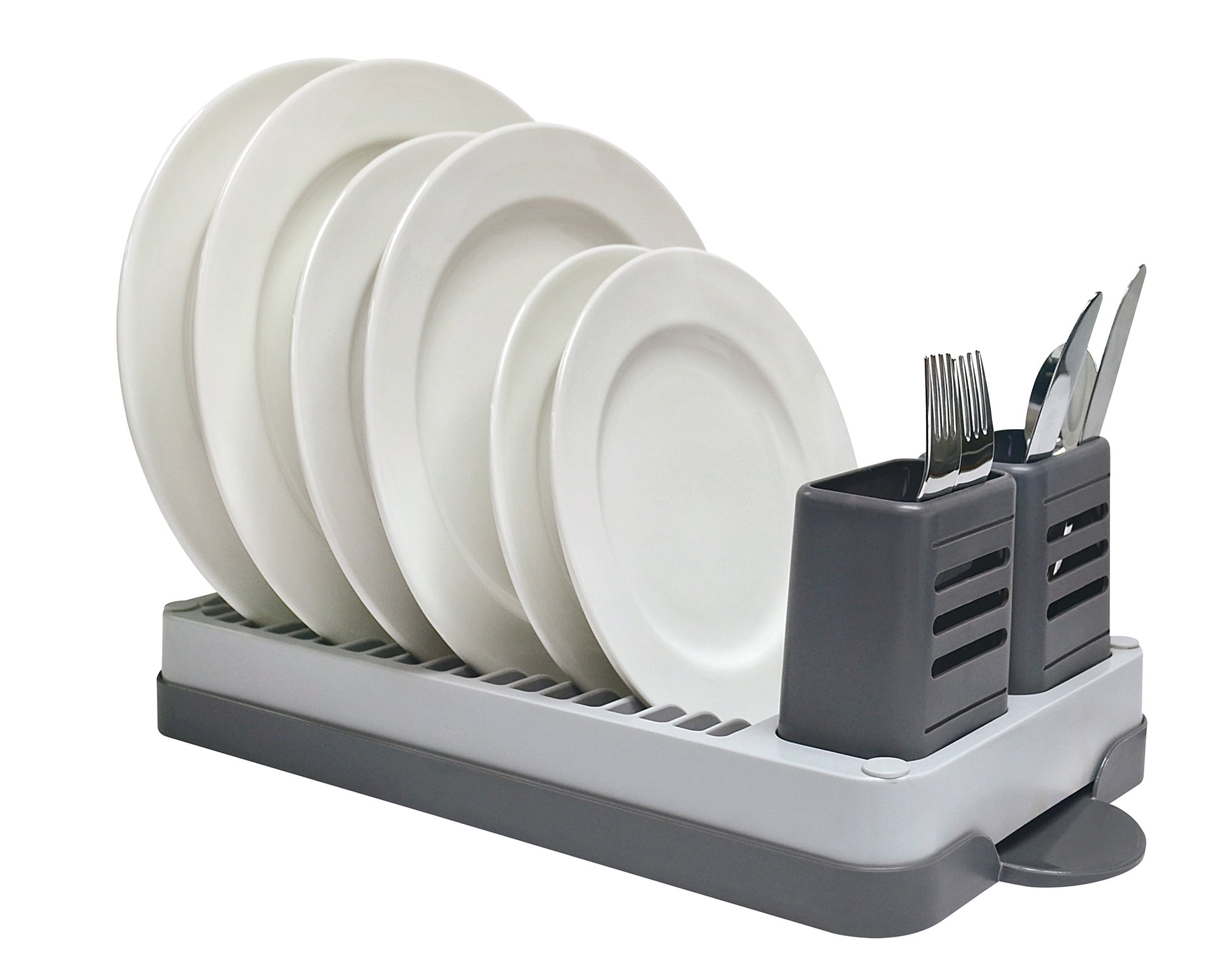 Real Home Deluxe Compact Dish Rack Set Gray
