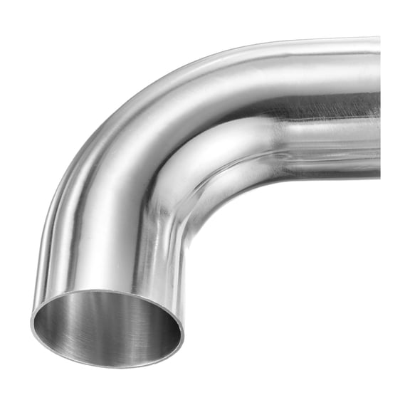 Uxcell 2-Pack OD 2 Inch 90 Degree Mandrel Bend Elbow, Thicken 1.5 mm 304 Stainless Steel Exhaust Elbow Pipe for Car Modified Exhaust System, Stair Handrail Bend, Height 115 mm