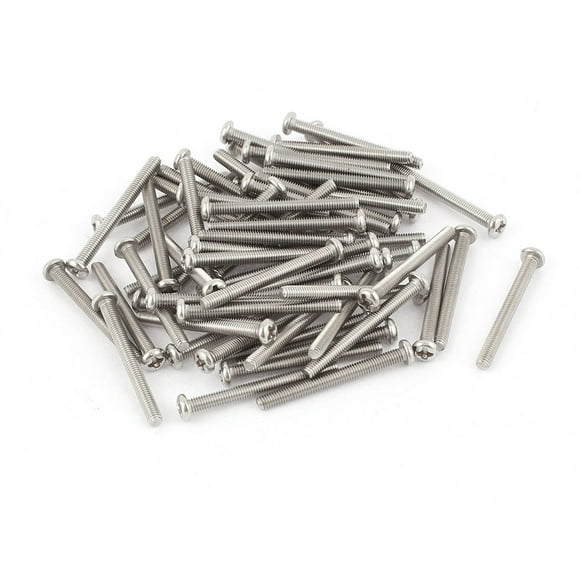 Unique Bargains M3 x 30mm 304 Stainless Steel Crosshead Phillips Pan Head Screws Bolt 60pcs