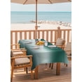 thumbnail image 2 of Outdoor Tablecloth with Umbrella Hole for Patio/Picnic/Party/Camping, Turquoise Ombre Waterproof Table Cloth Rectangle Table Cover Washable, Contemporary Abstract Gradient (60"x 84"), 2 of 8