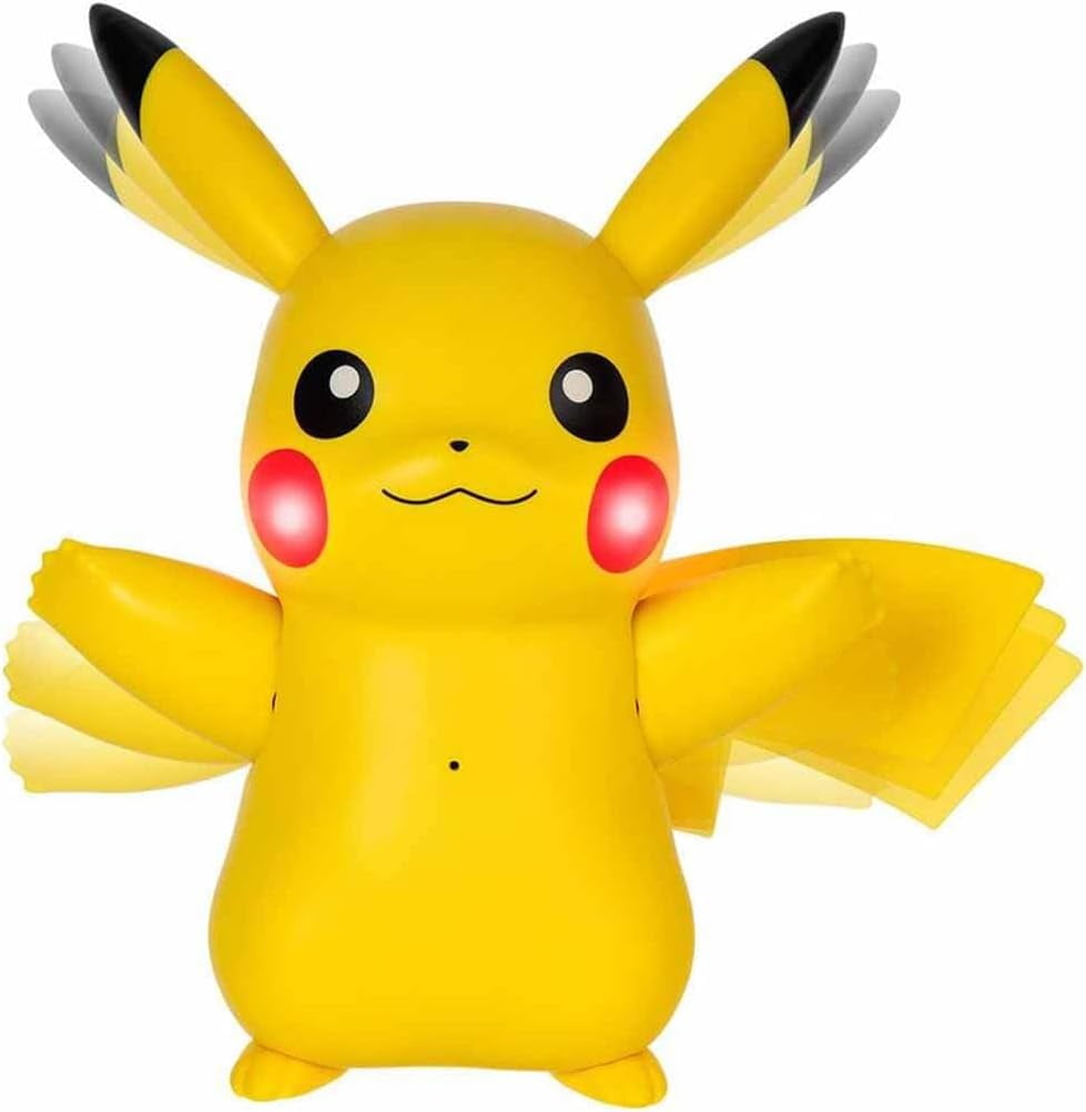 Pokemon Train and Play Deluxe Pikachu - 4.5-Inch Pikachu Figure with Lights, Sounds, and Moving Limbs plus Interactive Accessories