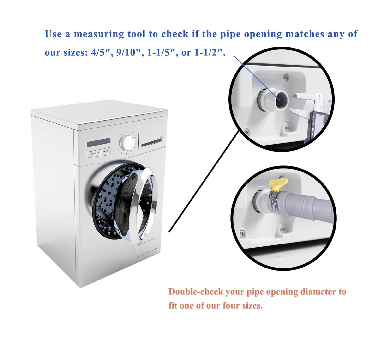 10ft Washing Machine Drain Hose Extension Kit - Universal for Washer, Dishwasher & Dehumidifier, 7-Piece Set with U-Bracket, 4 Clamps & Adapter