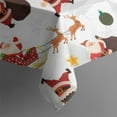 thumbnail image 5 of White Christmas Santa and Gift Pattern Square Tablecloth,Waterproof Square Table Cover,Wipeable Spillproof Washable Table Cover for Home Kitchen Party Decor 42"X42"(107x107cm), 5 of 6