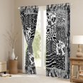 thumbnail image 3 of jejeloiu Cartoon Cheetah Pattern Blackout Curtains Set of 2 (52x84 Each),Modern Geometric Checkered Window Curtains,Gray Ink Curtains and Drapes For Girl Teens,Breathable Home Decor, 3 of 6