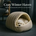 thumbnail image 2 of 2026 Cozy Cat Cave Removable and Washable Winter Closed-Off Cat Bed Upgraded Cat Winter Bed with Soft Plush Cushion Warm Enclosed Sleeping House for Indoor Cats and Small Dogs (Purple, Small), 2 of 8