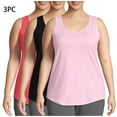 thumbnail image 2 of fatyb 3 Pack Plus Size Tank Tops for Women Casual Sleeveless Tunic Shirts Plain Summer Womens Tee Blouses, 2 of 6