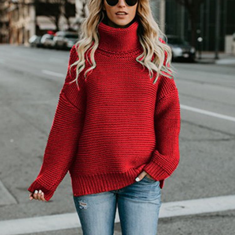 2018 Autumn Winter 20% Wool Turtleneck Sweater Warm Thick High Street Women Knit Pullover