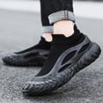 thumbnail image 5 of AUDeals Men's Sporty Lace Up Low Top Thick Sole Running Shoes Lightweight Slip On Walking Shoes Workout Fashion Casual Hiking Sneakers (Black, 9.5), 5 of 9