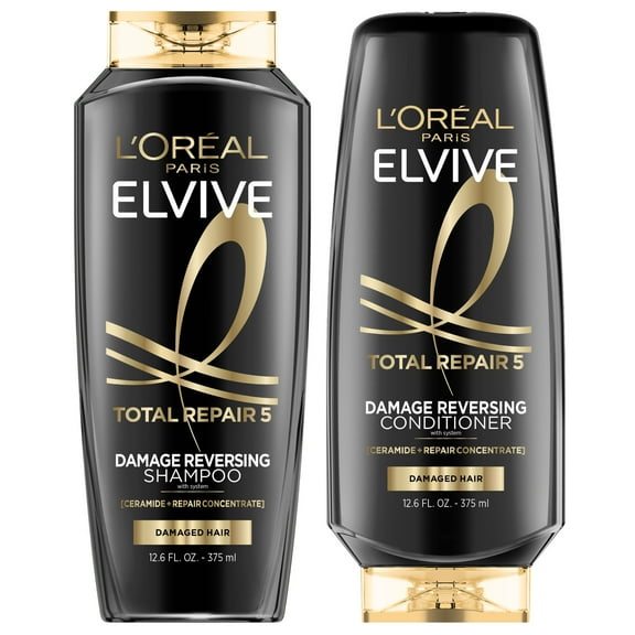 L'Oreal Paris Elvive Total Repair 5 Repairing Shampoo and Conditioner Set, 1 kit