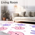 thumbnail image 2 of ODIKA 5x7 Machine Washable Non-Slip Area Rug, Kawaii Bunny Character Floor with Adorable Facial Ultra Soft Rug, None, 528365, 2 of 7