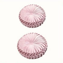 2 pieces round pumpkin Throw pillows velvet cushions pleated solid color for sofas, beds, chairs, cars, home floor decoration