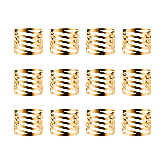 Electronicheart 12pcs Back Pattern Wedding Napkin Rings Table Decoration Hollow Out Family Gatherings Everyday Use Napkin Buckle Holder