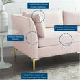 thumbnail image 4 of Modway Ardent Causeuse Rembourrée en Velours de Performance Rose, 4 of 8