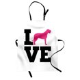 thumbnail image 1 of Irish Wolfhound Apron, Pinky Dog Silhouette and Love Lettering on Plain Background, Unisex Kitchen Bib with Adjustable Neck for Cooking Gardening, Adult Size, Charcoal Grey and Hot Pink, by Ambesonne, 1 of 4