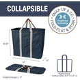 thumbnail image 3 of CleverMade Collapsible Laundry Caddy LUXE Tote Hamper 2 Pack 64L, Navy Noir, 3 of 9