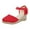 Red, variant on Fesfesfes Wedge Sandals Womens Closed Toe Wedges Shoes Platform Slingback High Heel Canvas Dress Sandals 9(42)