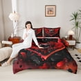 thumbnail image 4 of Feelyou Red Angel Wing Twin Comforter Sets, Happy Anniversary Bedding Set, 2-Piece, 4 of 8