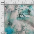 thumbnail image 2 of oneOone Georgette Viscose Aqua Blue Fabric Abstract Floral Sewing Craft Projects Fabric Prints By Yard 42 Inch Wide, 2 of 4