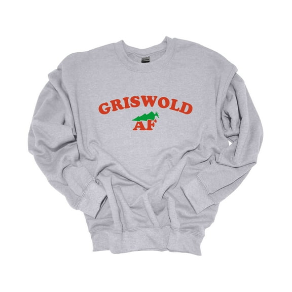 Unisex Christmas Sweatshirt Griswold AF Festive Holiday Crewneck Sweatshirt-Sports Grey-4xl