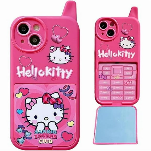 ZCCartoon Case for iPhone 13 Case, Cute Funny Kawaii Cat Kitty Phone Case 3D Character Soft Silicone Cover Case for Kids Girls and Womens