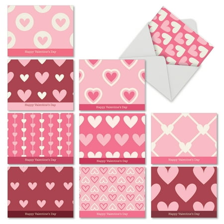 M3058VDG-B1x10 M3058VDG-B1x10 Heartfelt' 10 Assorted Valentine's Day Note Cards Happy Valentine's Day with Envelopes by The Best Card (Best Valentines Day Card Ever)