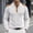 White, variant on Men’s Mockneck Waffle Henley Shirts, Long Sleeve Snap Button Tops Casual Basic T-Shirts Lightweight Knit Pullover Size 3XL White