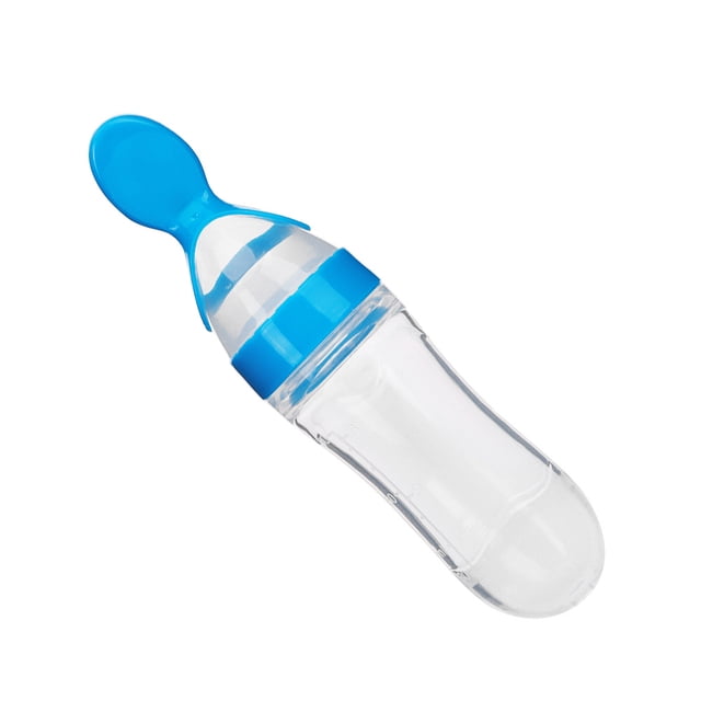 Cuchara 90ml Biberón De Silicona Para Bebés Y Niños Pequeños Con Cuchara Alimentador Exprimidor De Cereales De Comida Fresca